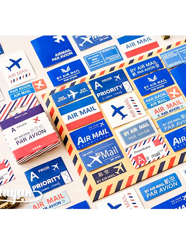 Caja Stickers Par Avion - 45 pzas 3