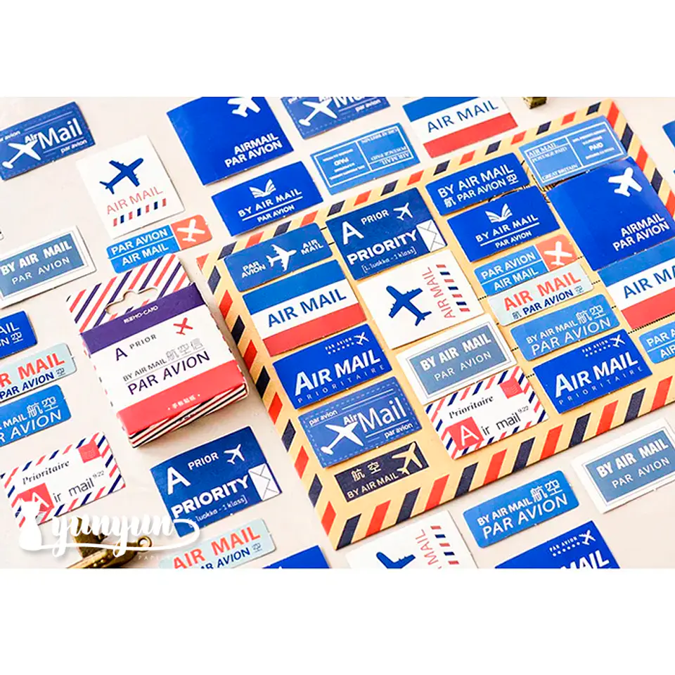 Caja Stickers Par Avion - 45 pzas 3