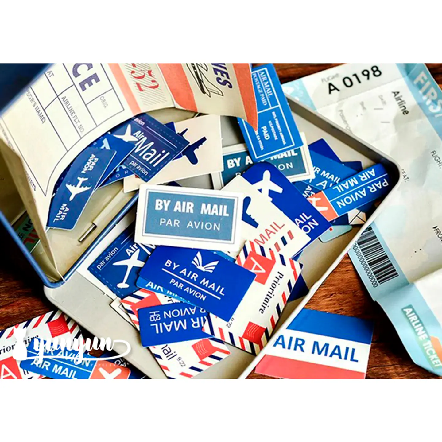 Caja Stickers Par Avion - 45 pzas 2