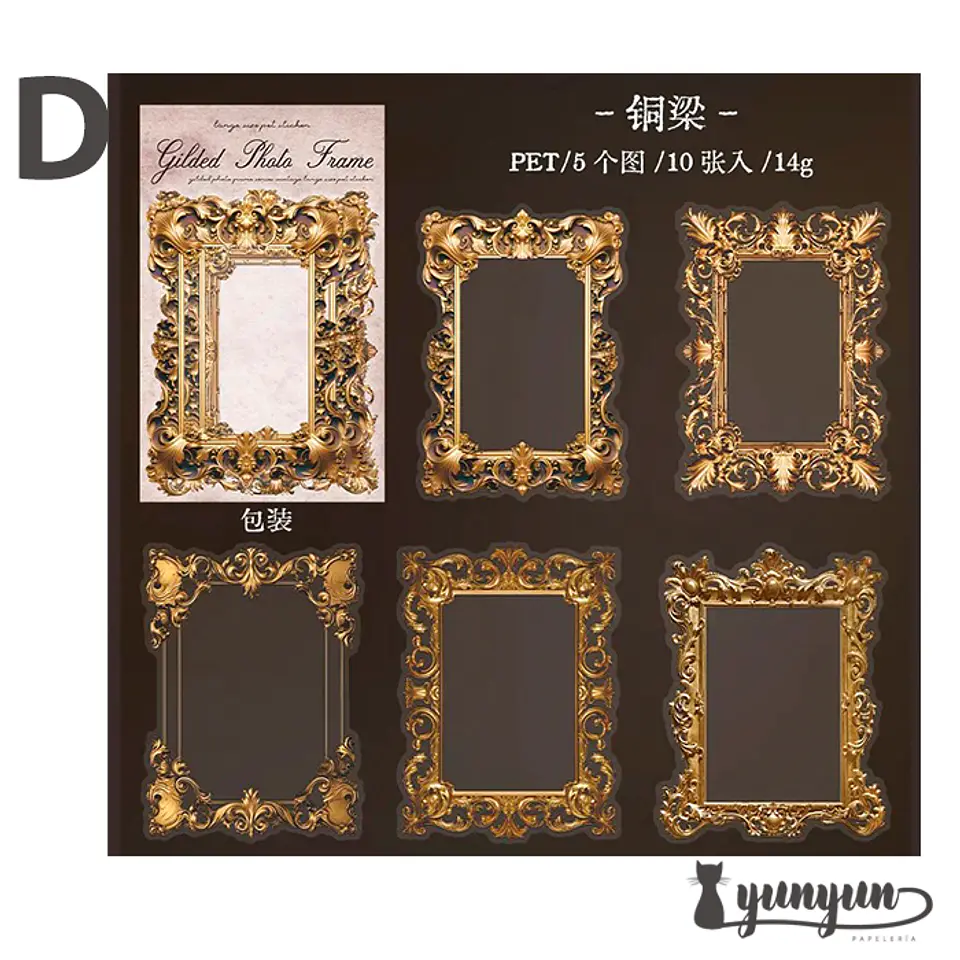 Stickers Gilded Photo Frame - 10 pzas 12