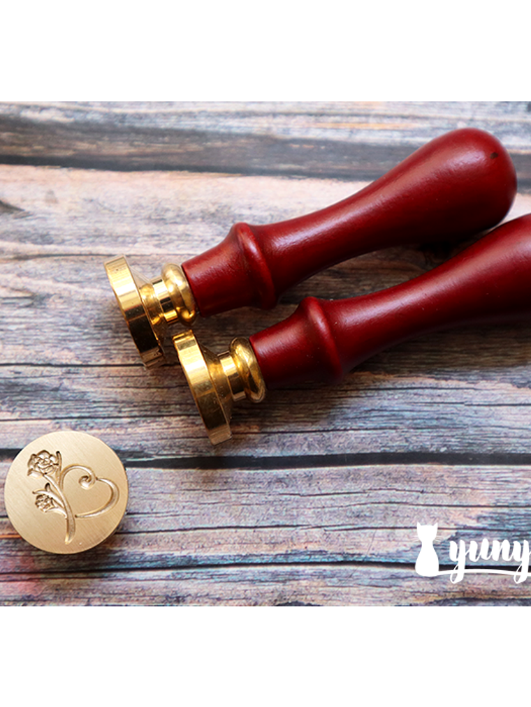 Sello de Lacre Corazón & Rosas - 2,5cm 4