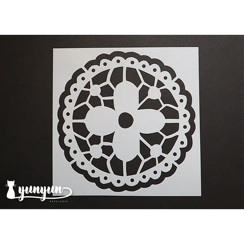 Stencil Flor III - 15x15cm