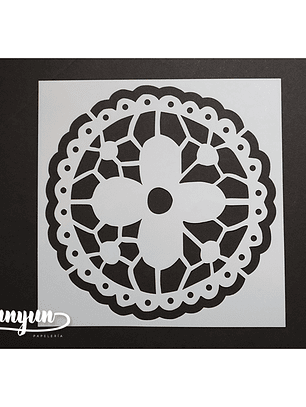 Stencil Flor III - 15x15cm