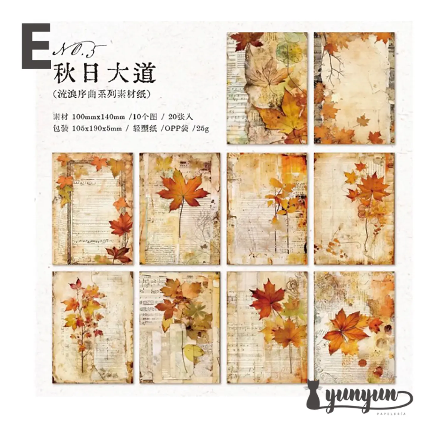 Papeles Vintage Collection - 20 pzas 12