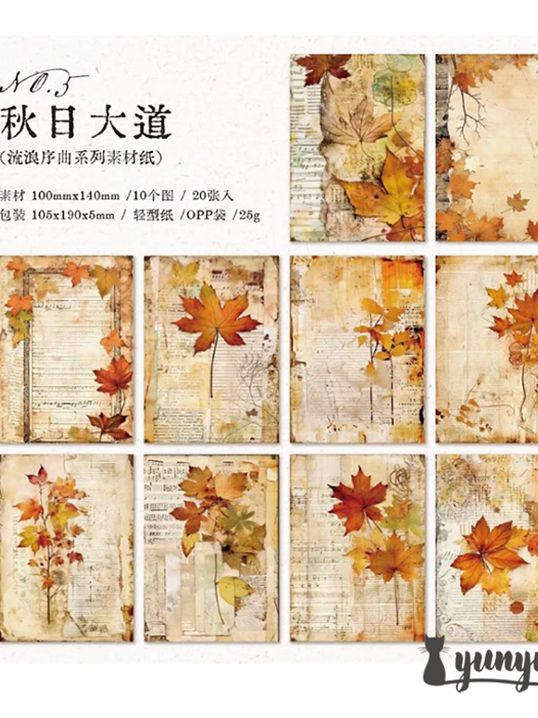 Papeles Vintage Collection - 20 pzas 12