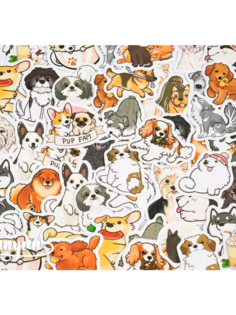 Caja Stickers Perritos - 30 pzas 2
