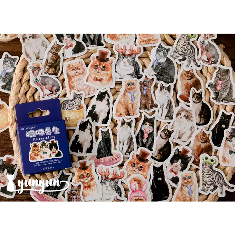 Caja Stickers Gatitos - 45 pzas 1