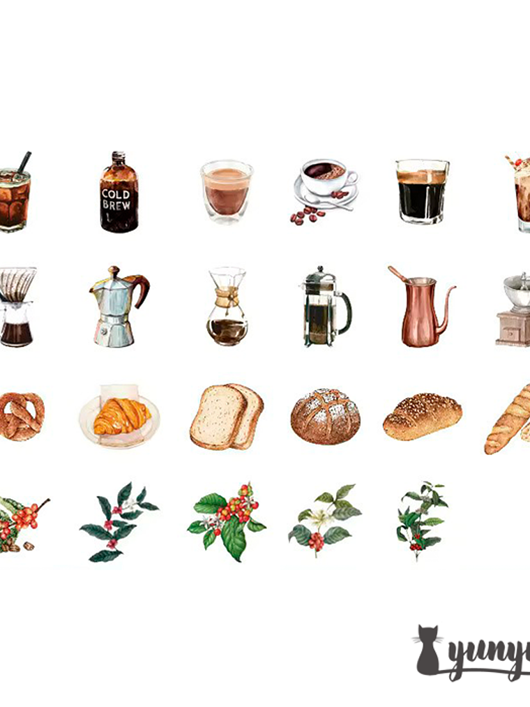 Caja Stickers Cafetería - 45 pzas 3