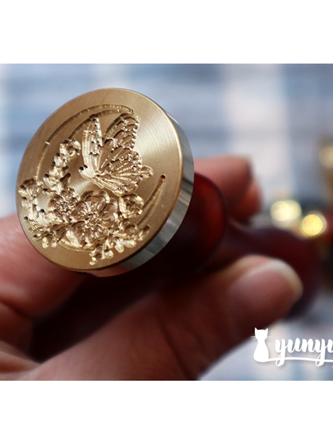 Sellos de Lacre Mariposas y Flores - 3cm 3