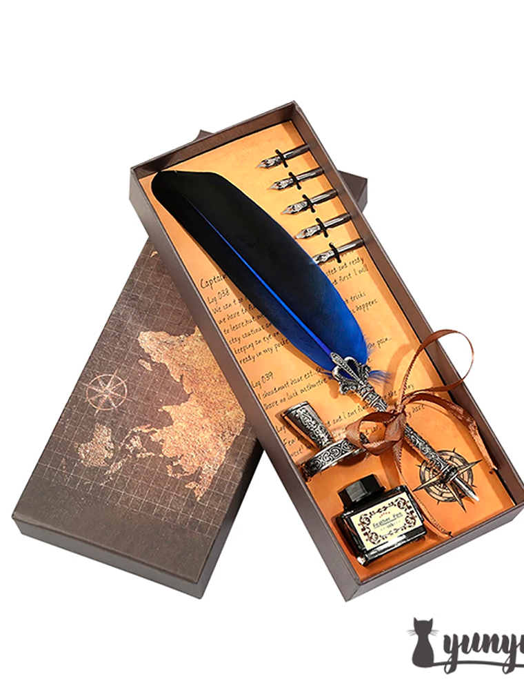 Kit Pluma de Inmersión Mapa Mundi - Pluma Azul 1