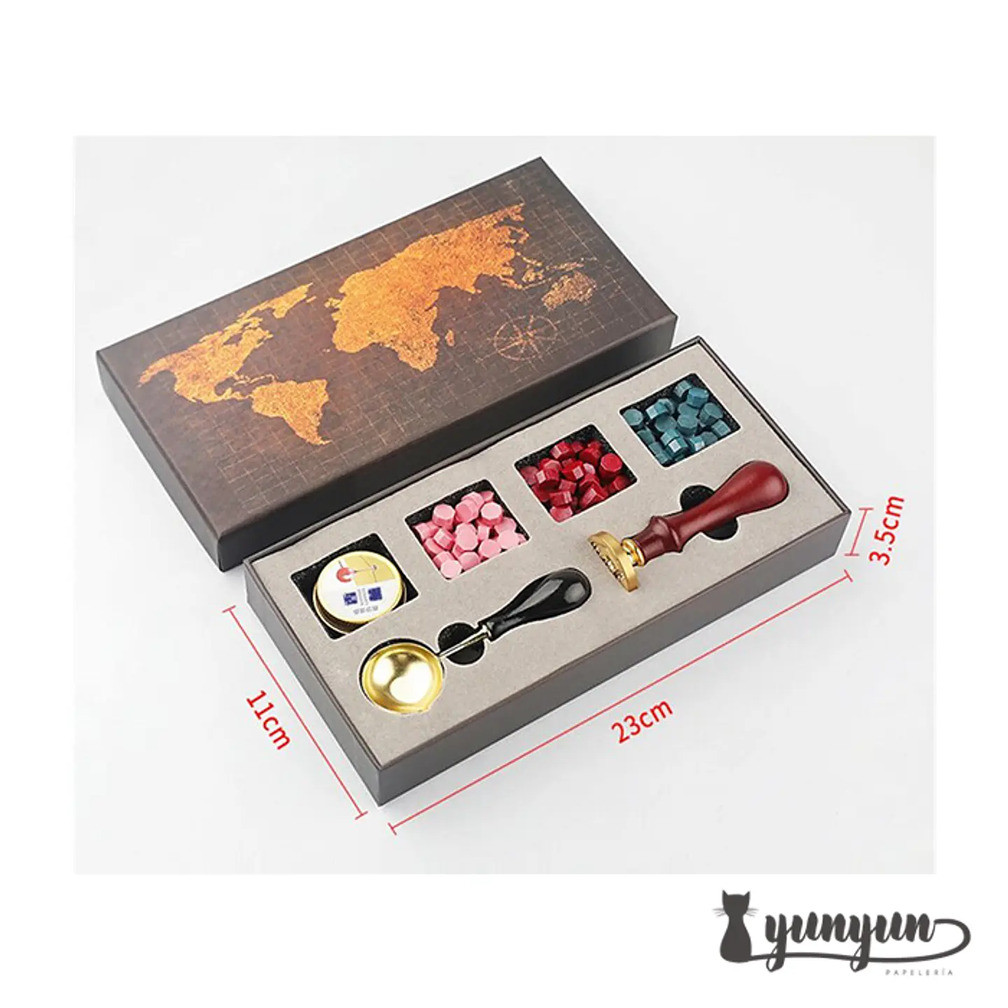 Box Sellos de Lacre Mapa Mundi (J) - 7 pzas 2