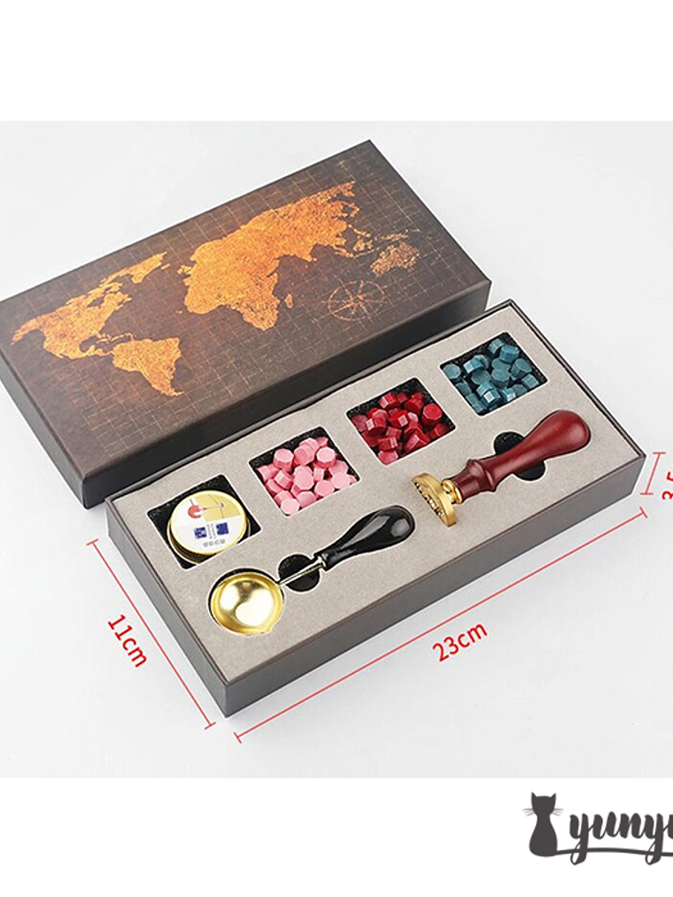 Box Sellos de Lacre Mapa Mundi (J) - 7 pzas 2