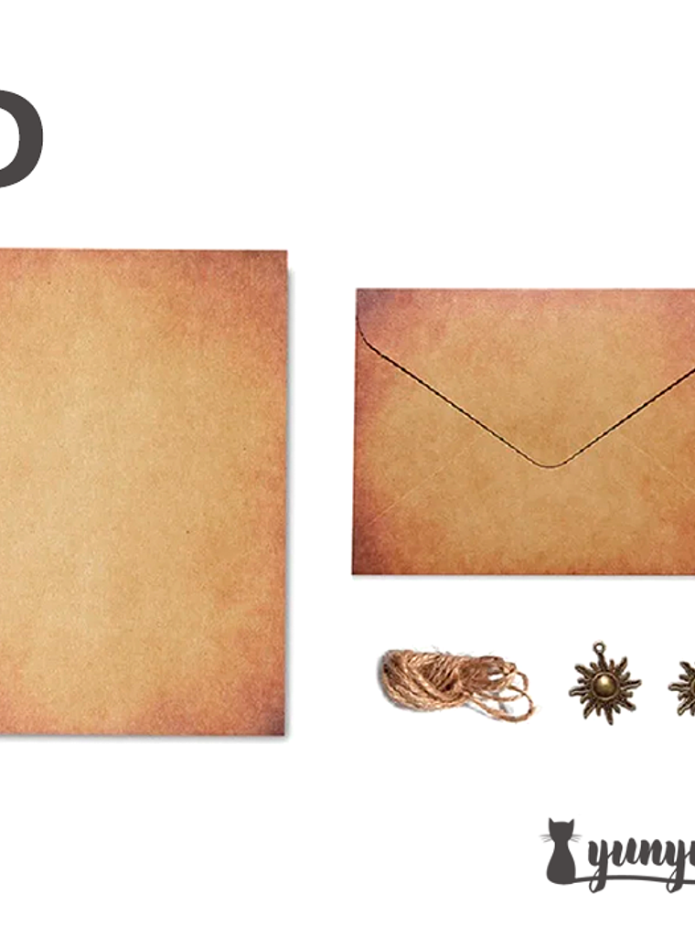 Set Sobre + Esquelas Vintage II - 10 pzas 7