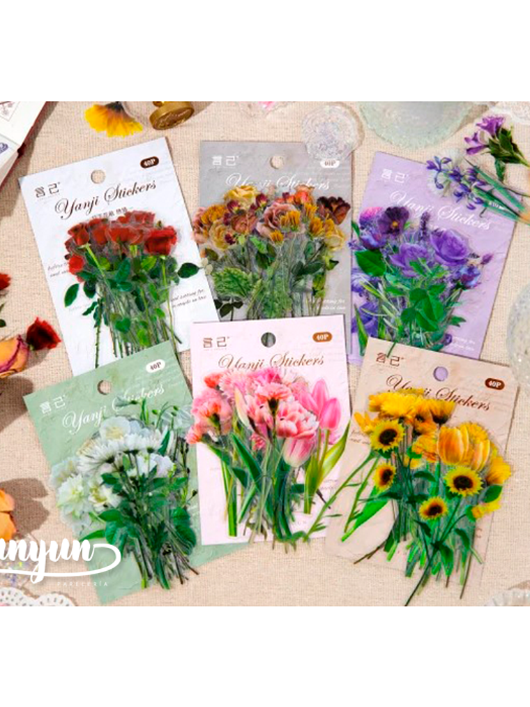 Flower Stickers - 30 pzas 1