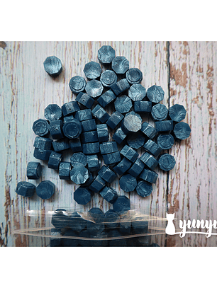 Lacre Azul Petróleo Perlado - 100 pzas