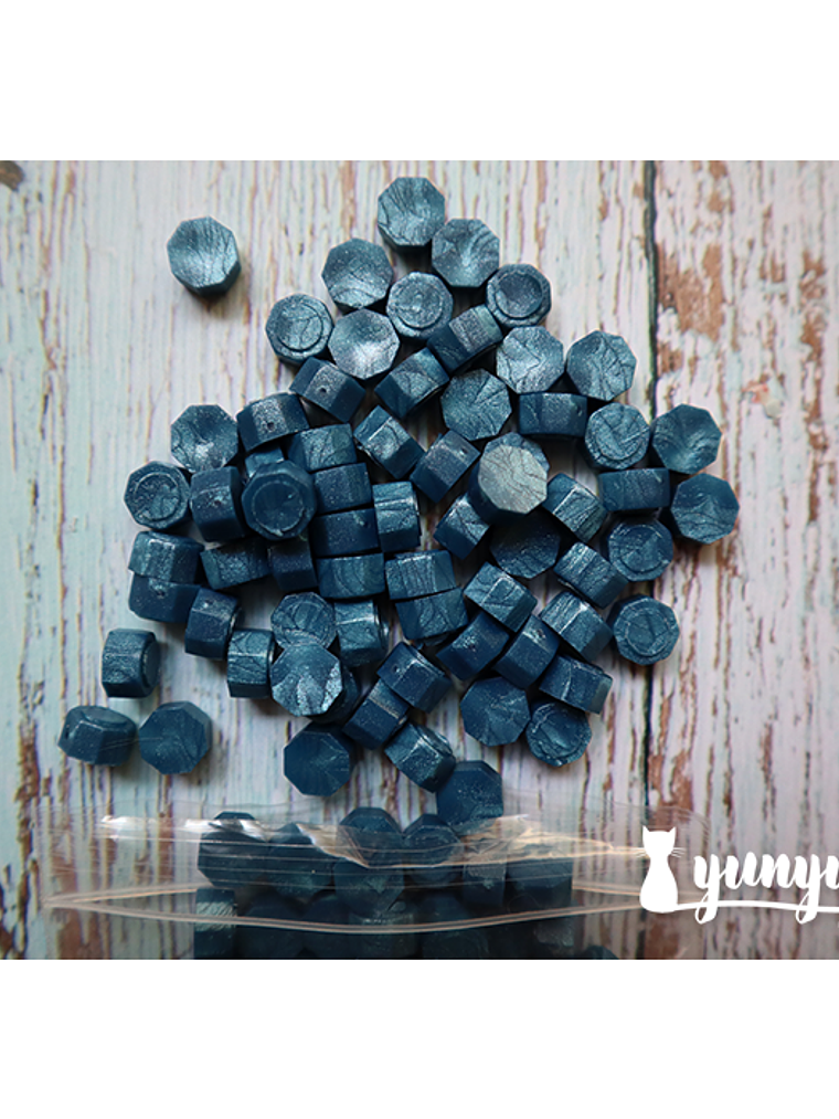 Lacre Azul Petróleo Perlado - 100 pzas 1