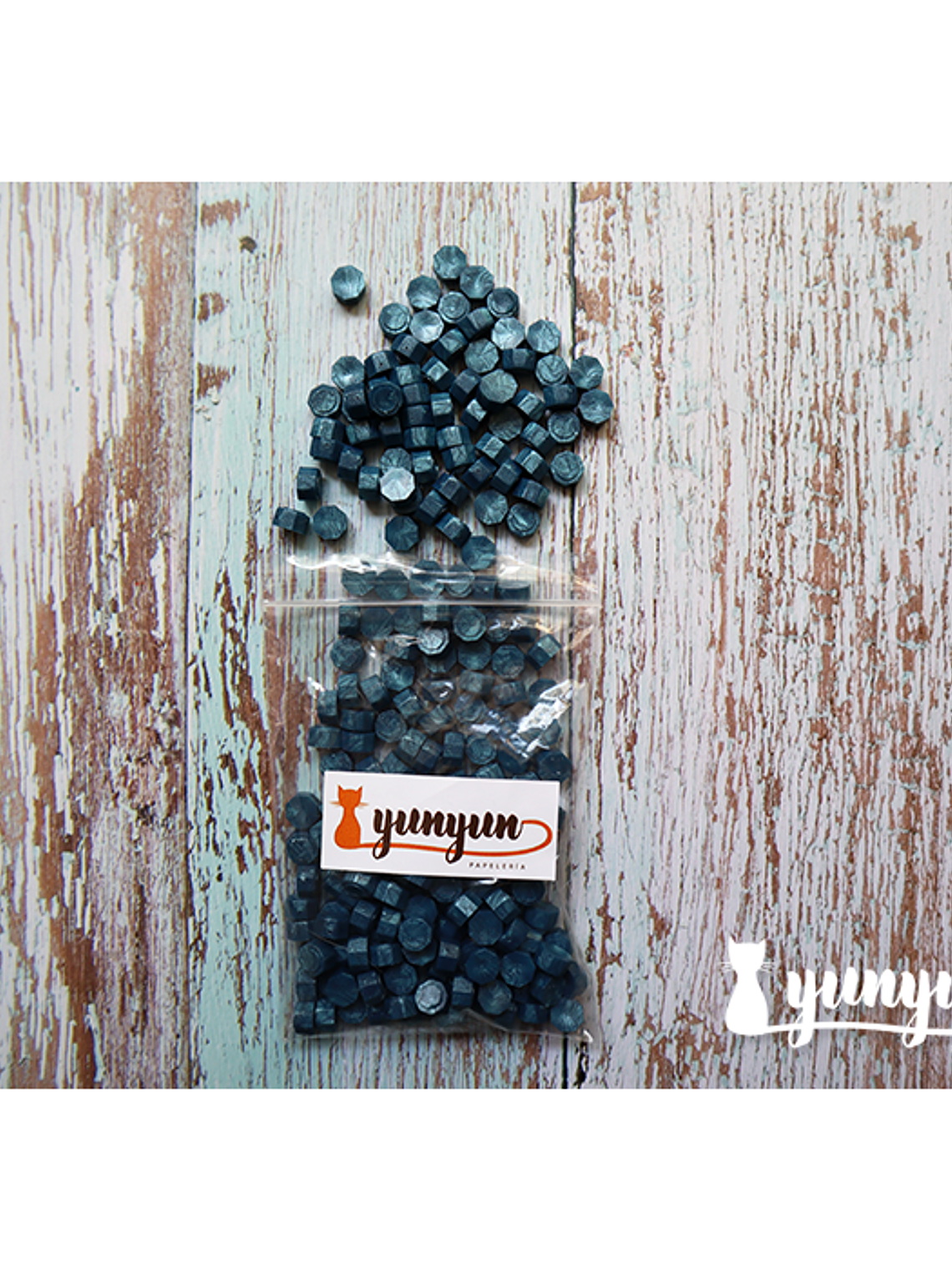 Lacre Azul Petróleo Perlado - 100 pzas 4