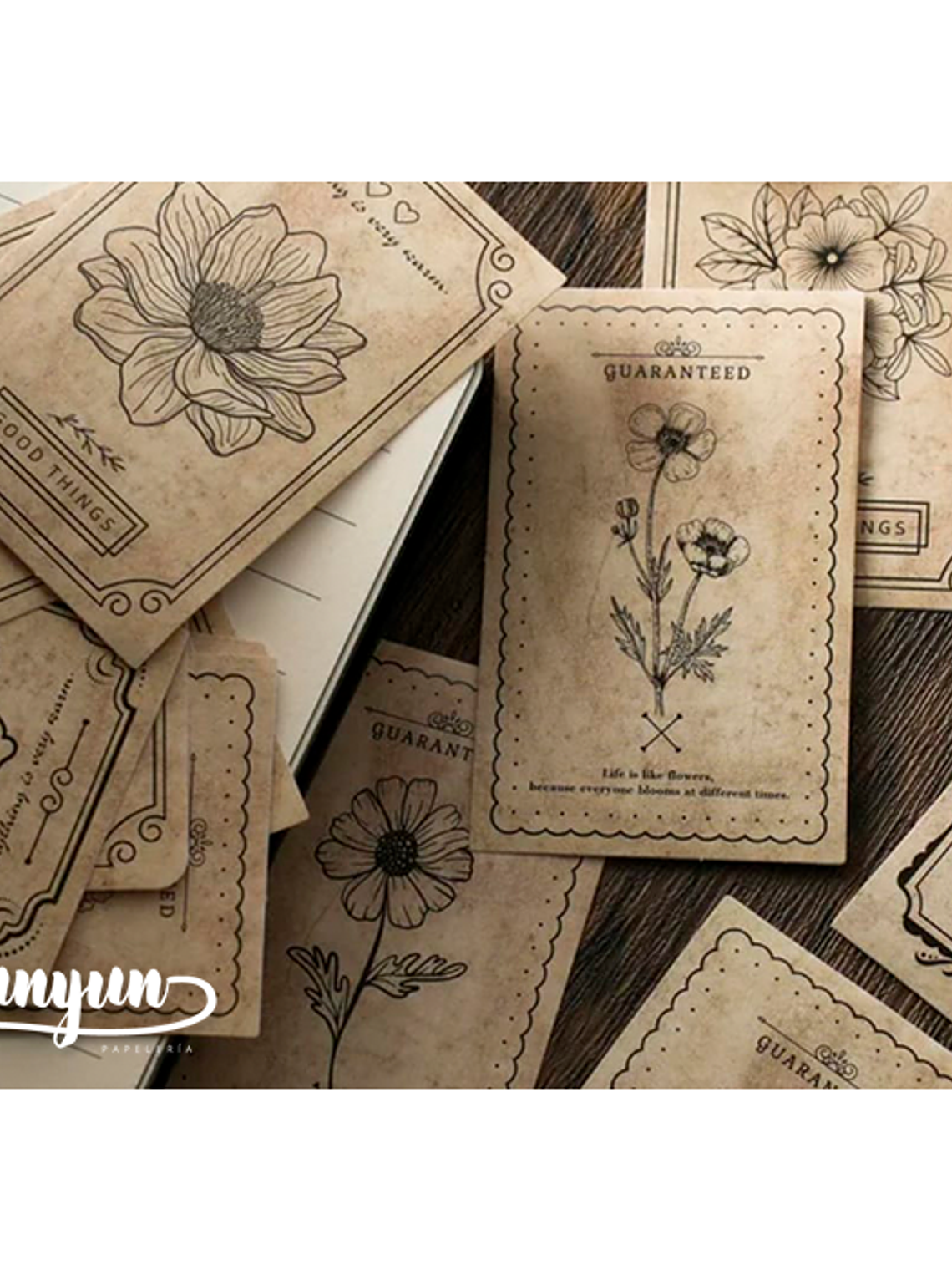 Caja Stickers Flores Vintage - 30 pzas 2