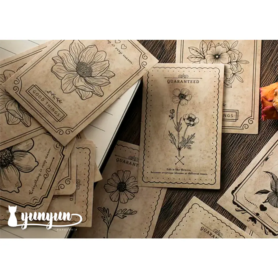 Caja Stickers Flores Vintage - 30 pzas 2