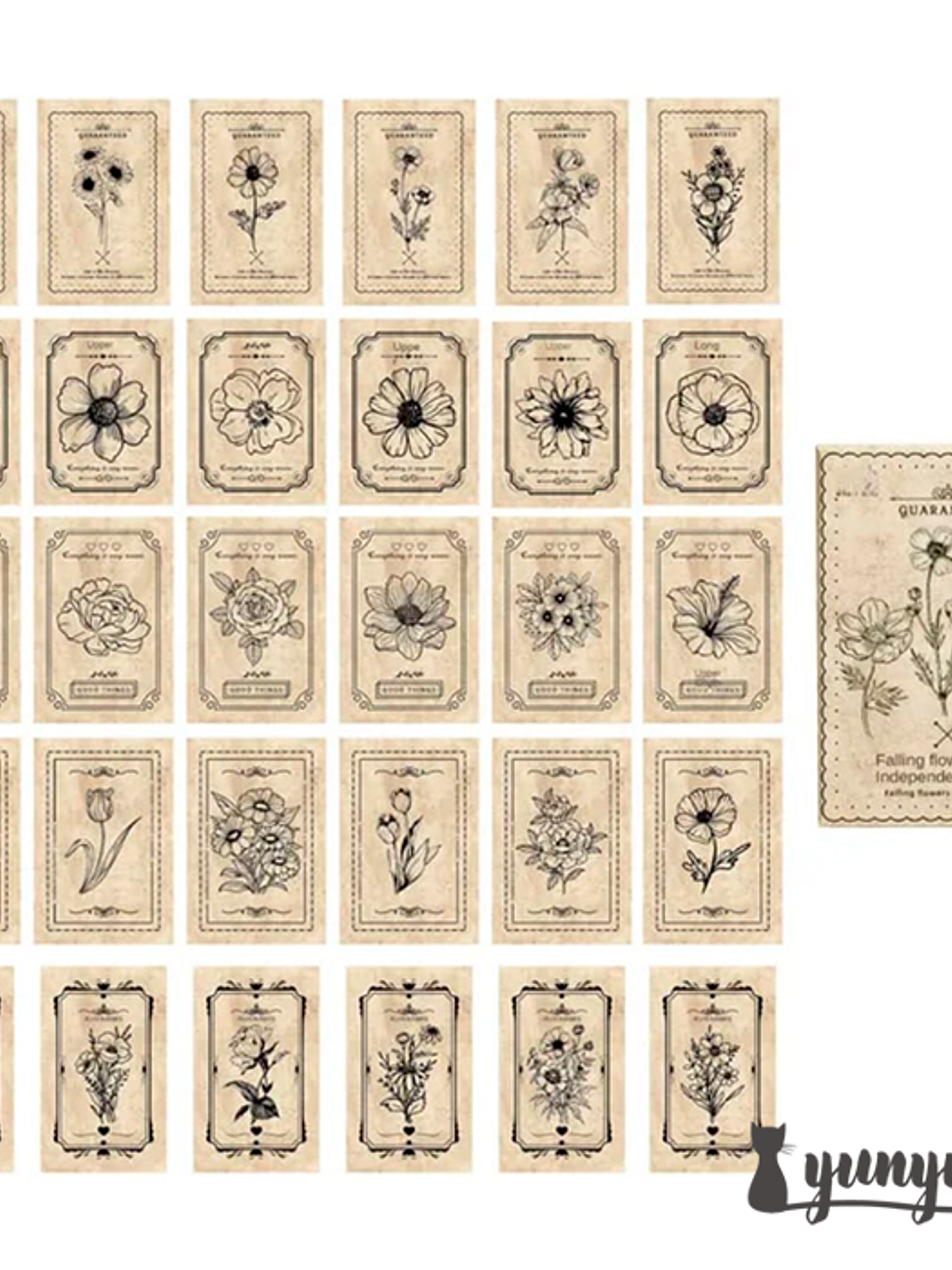 Caja Stickers Flores Vintage - 30 pzas 3