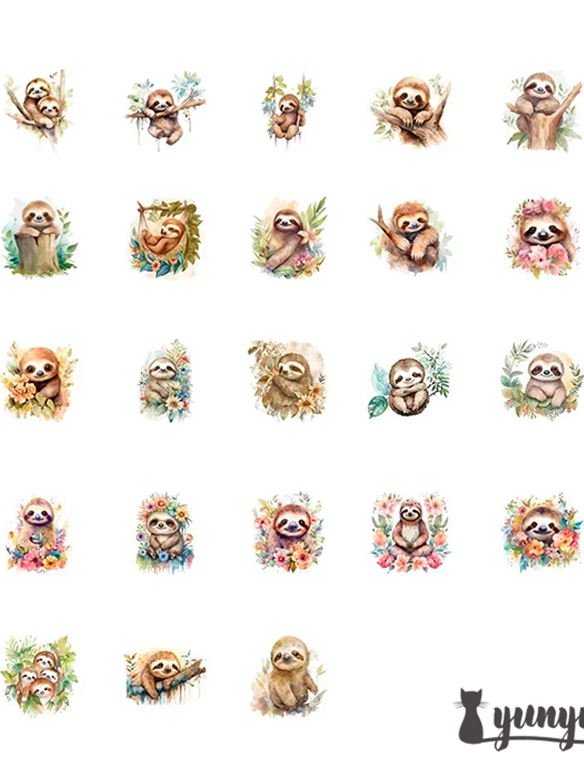 Caja Stickers Perezoso - 45 pzas 2