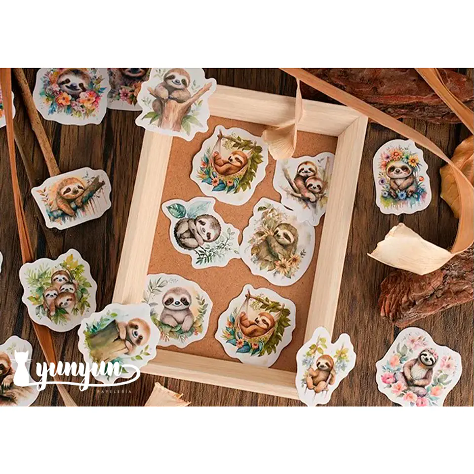 Caja Stickers Perezoso - 45 pzas 3