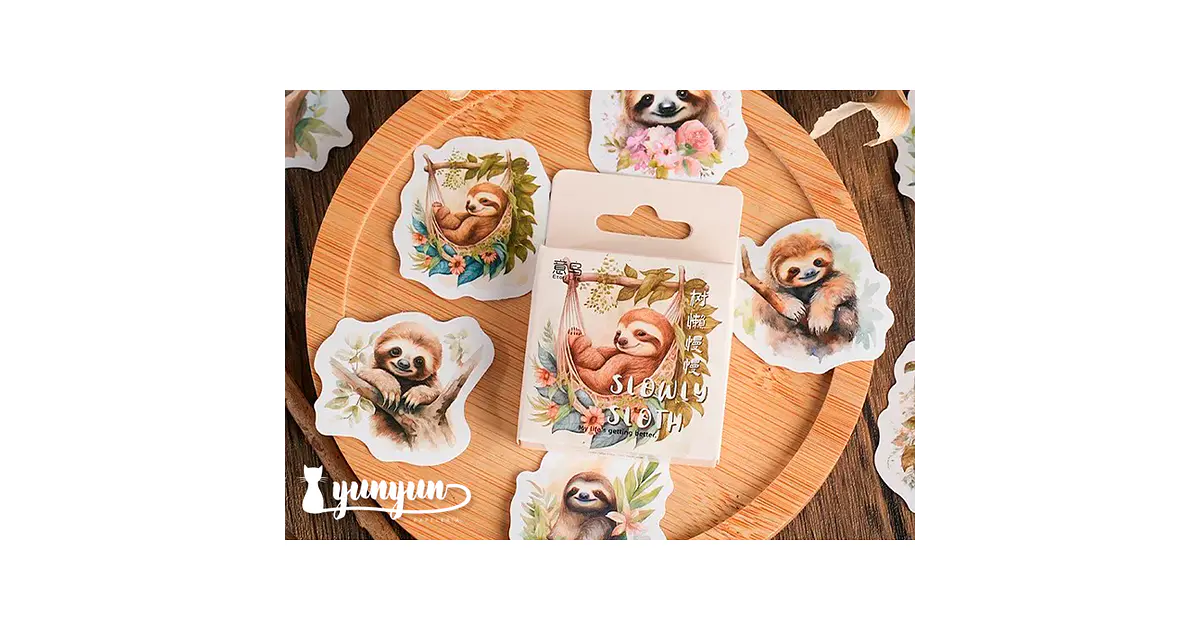 Caja Stickers Perezoso - 45 pzas