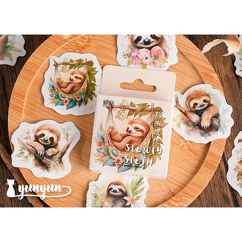 Caja Stickers Perezoso - 45 pzas