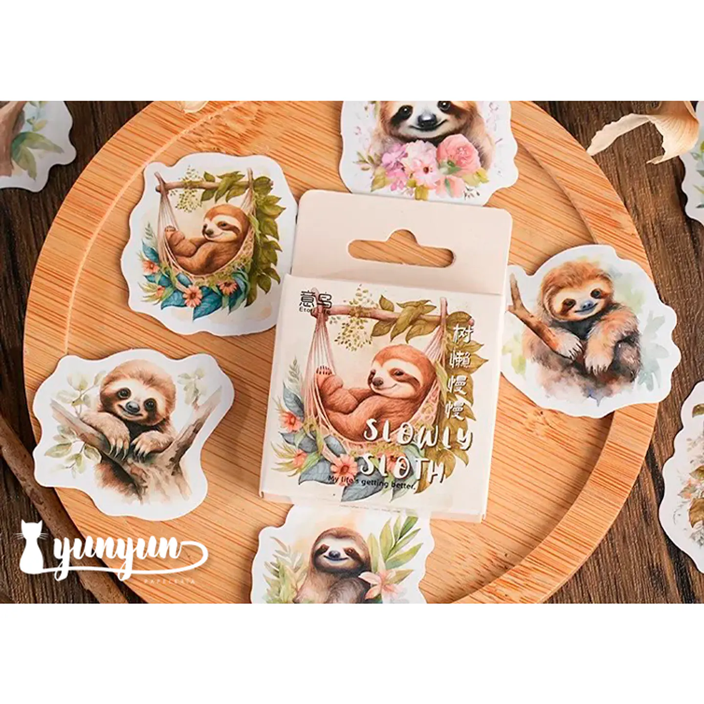 Caja Stickers Perezoso - 45 pzas 1