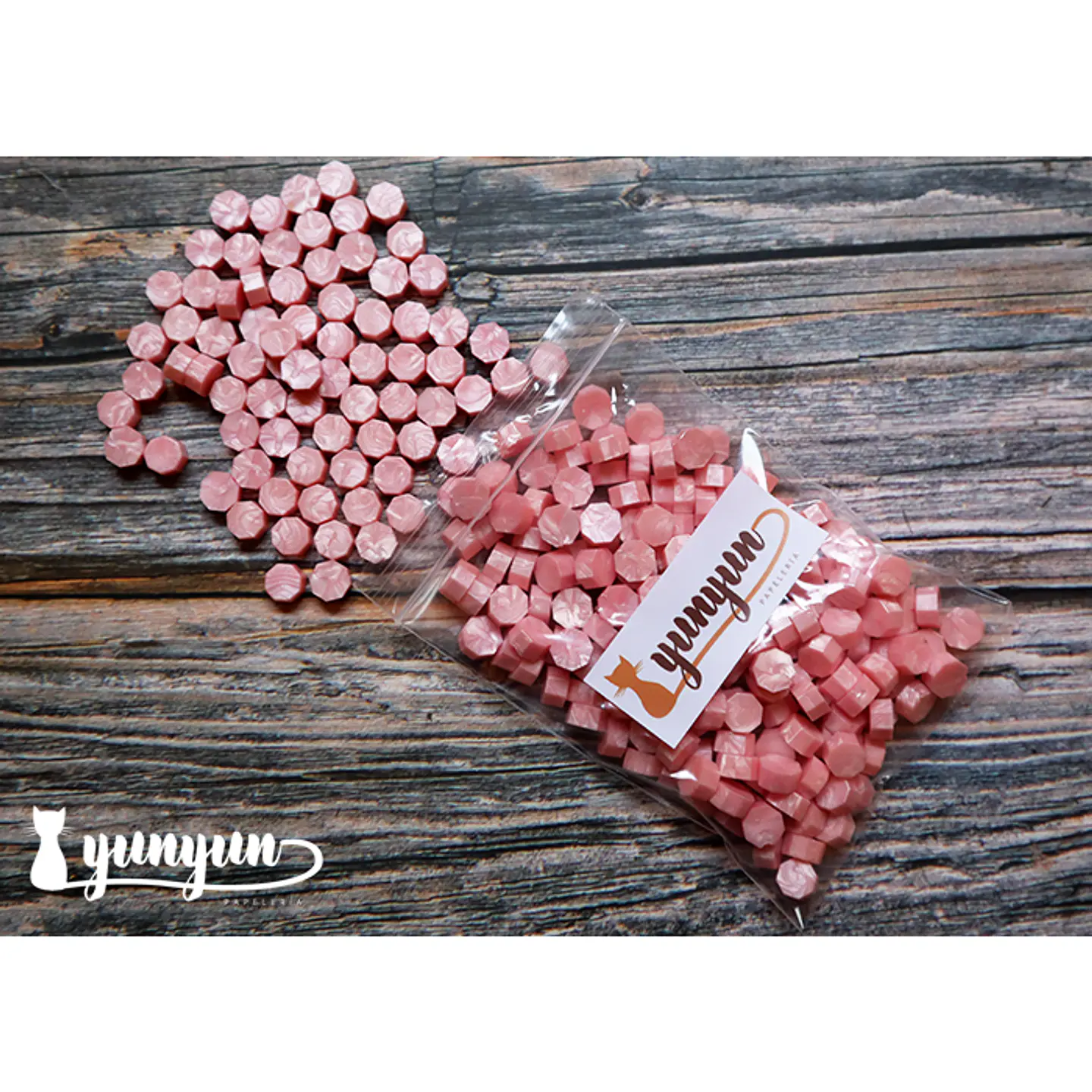 Lacre Rosado Perlado - 100 pzas 3