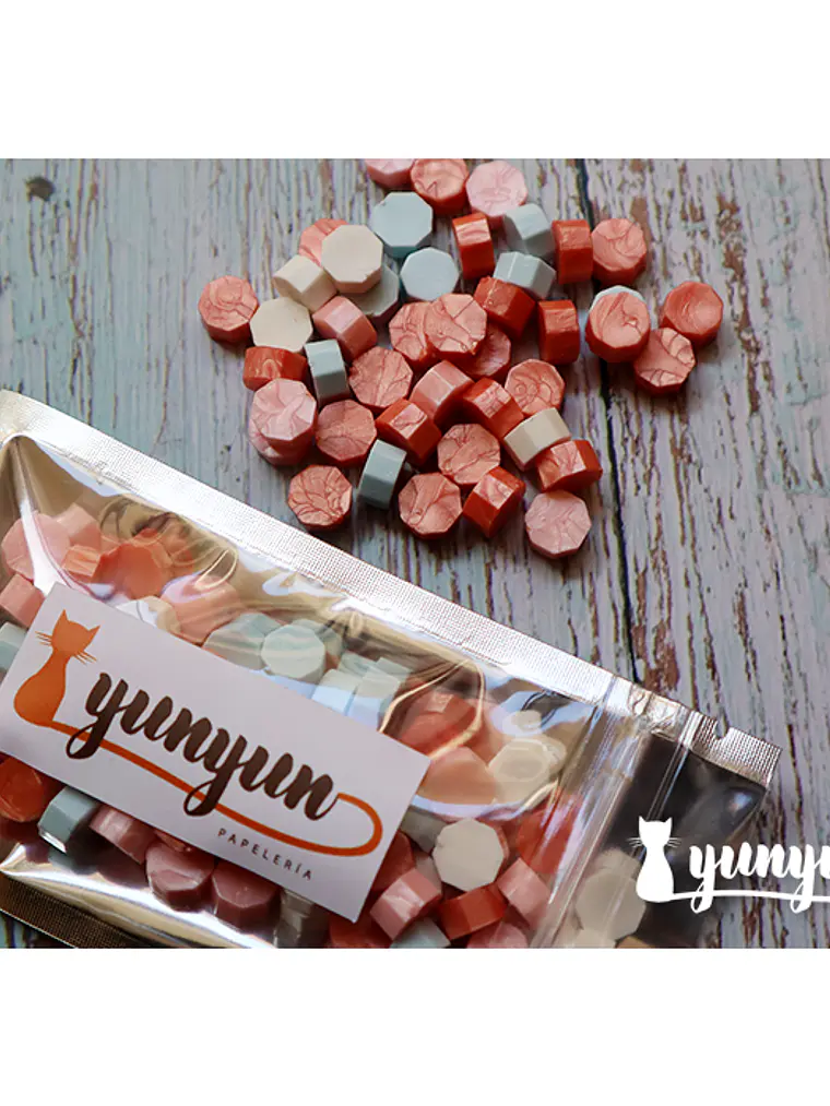 Lacre Mixto Coral Celeste - 100 pzas 3