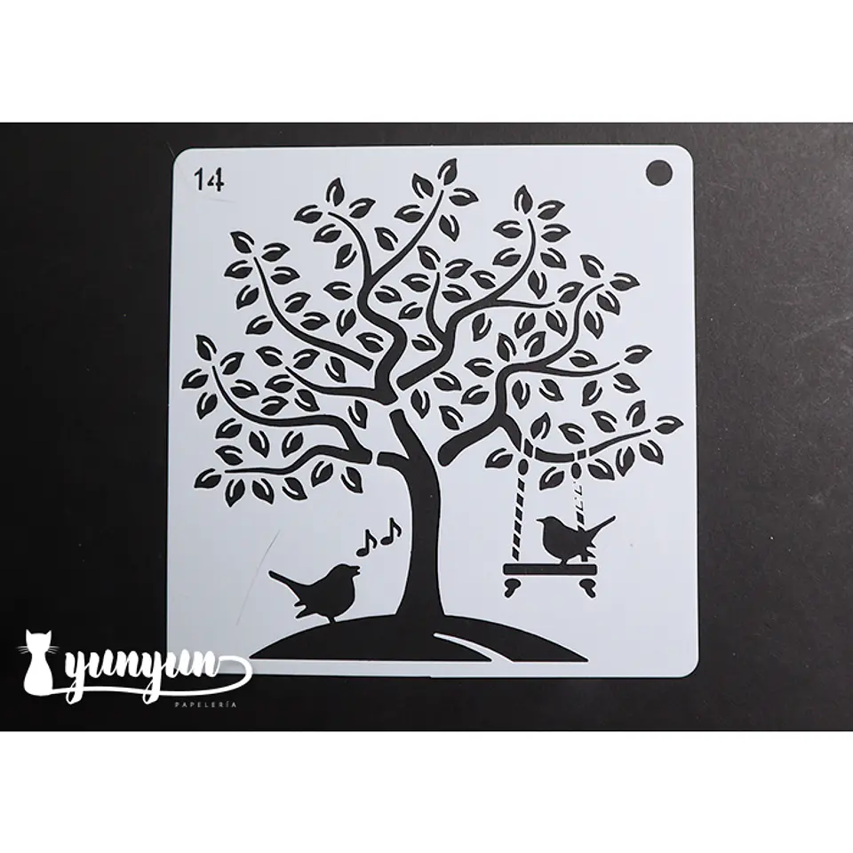 Stencil Pajaros 14 - 15x15cm 1