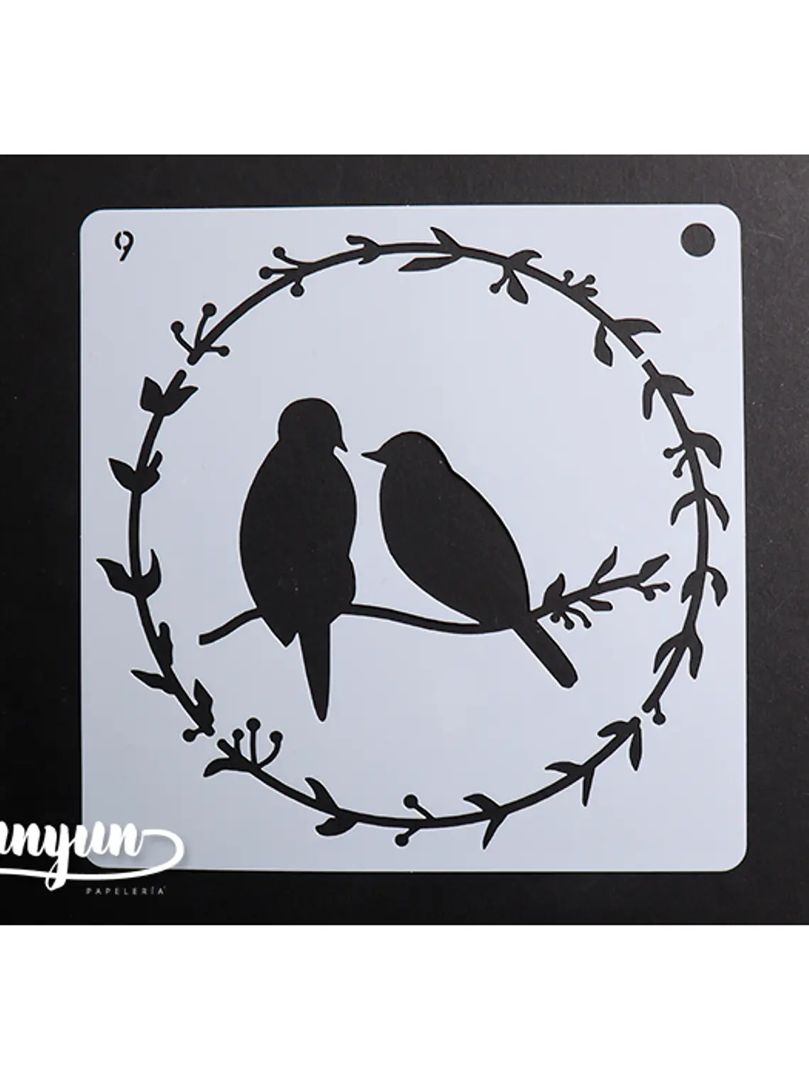Stencil Pajaros 9 - 15x15cm 1