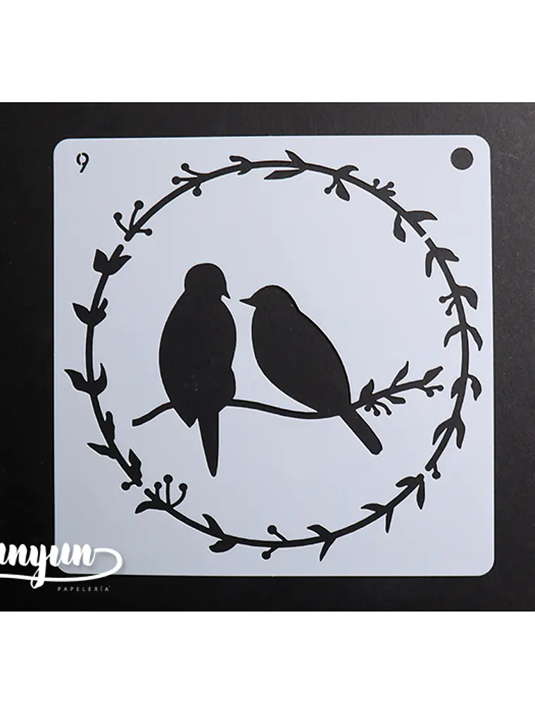 Stencil Pajaros 9 - 15x15cm 1
