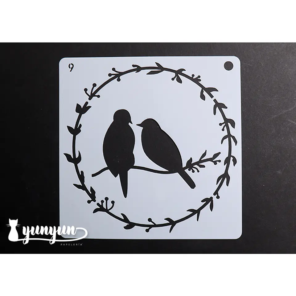 Stencil Pajaros 9 - 15x15cm 1