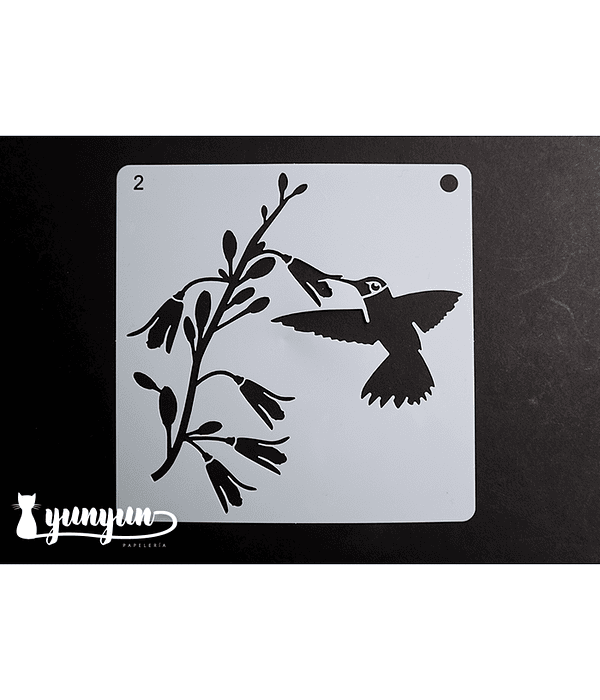 Stencil Pajaros 2 - 15x15cm