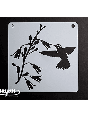 Stencil Pajaros 2 - 15x15cm