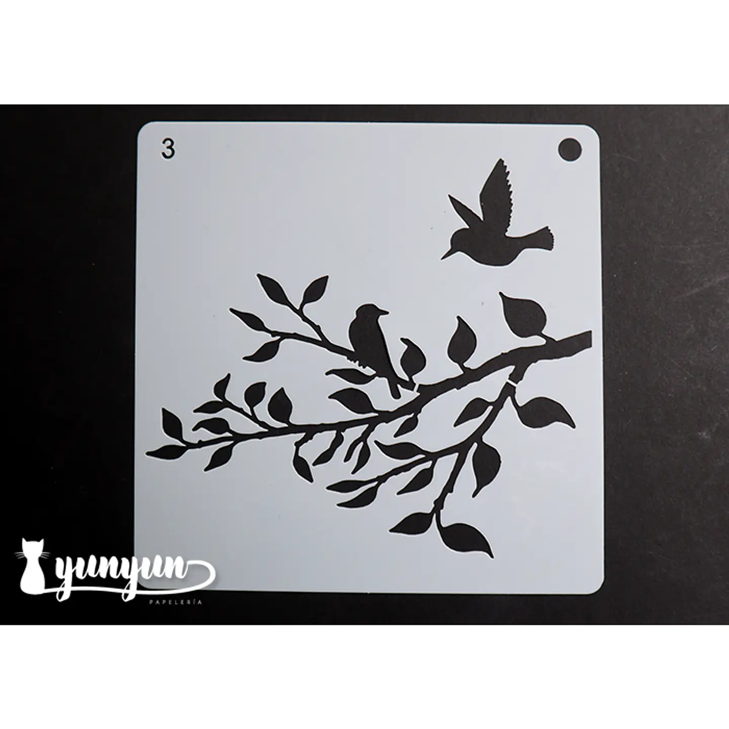 Stencil Pajaros 3 - 15x15cm 1