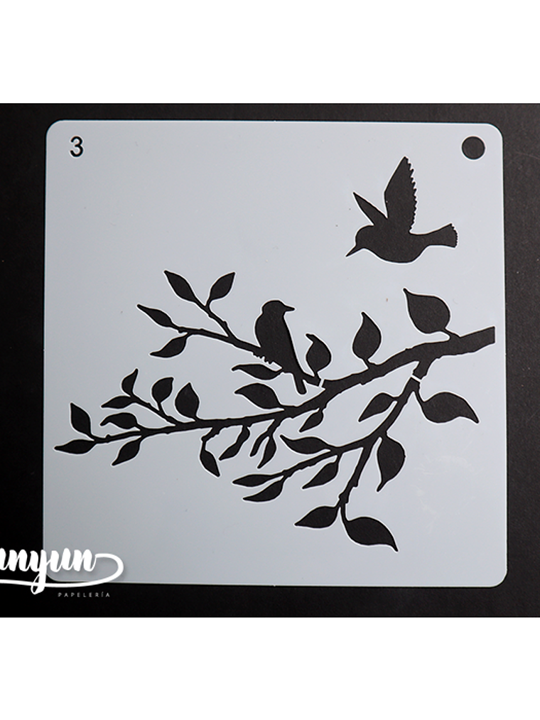 Stencil Pajaros 3 - 15x15cm 1