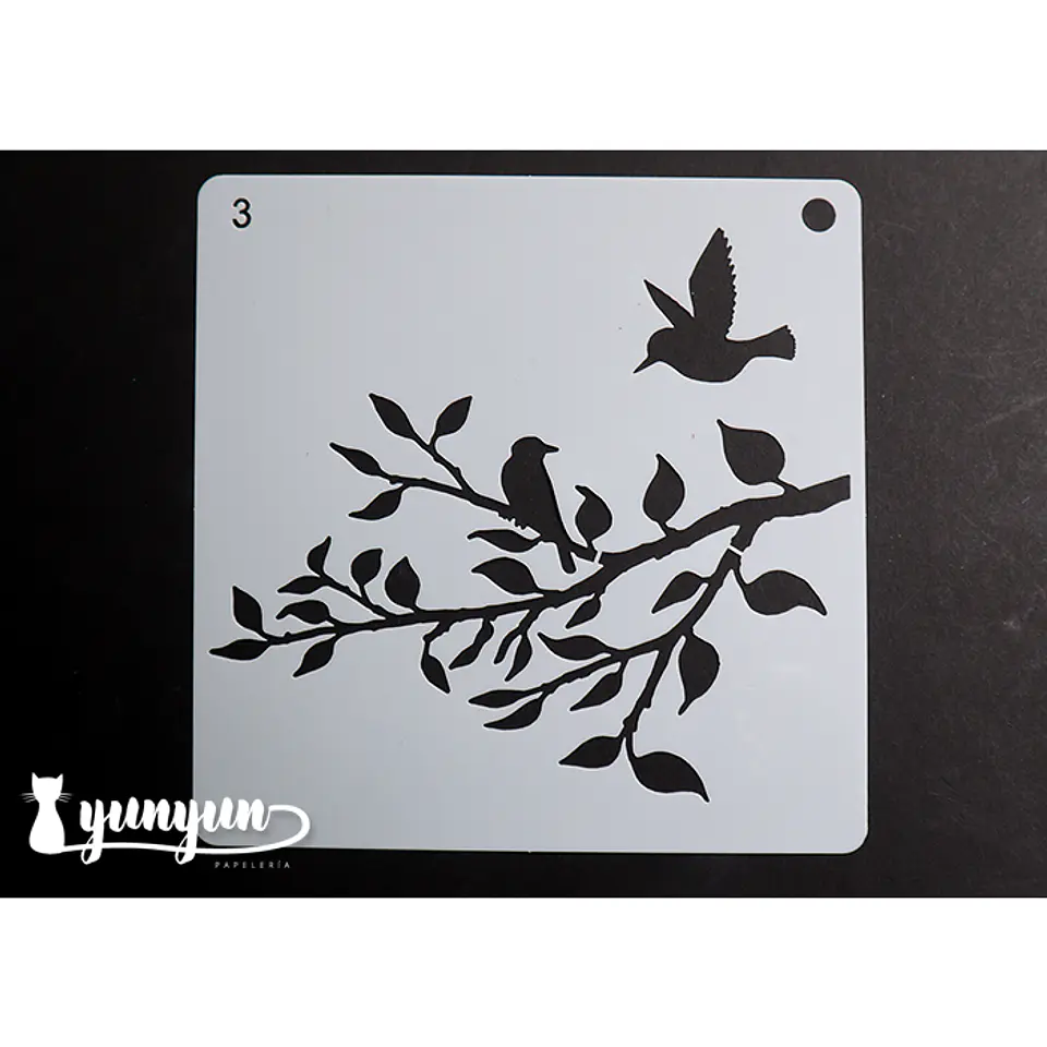 Stencil Pajaros 3 - 15x15cm 1