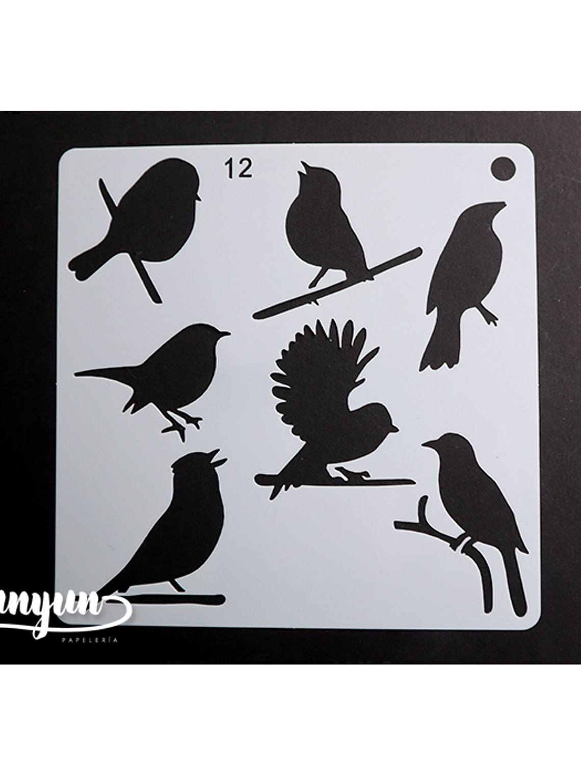 Stencil Pajaros 12 - 15x15cm 1