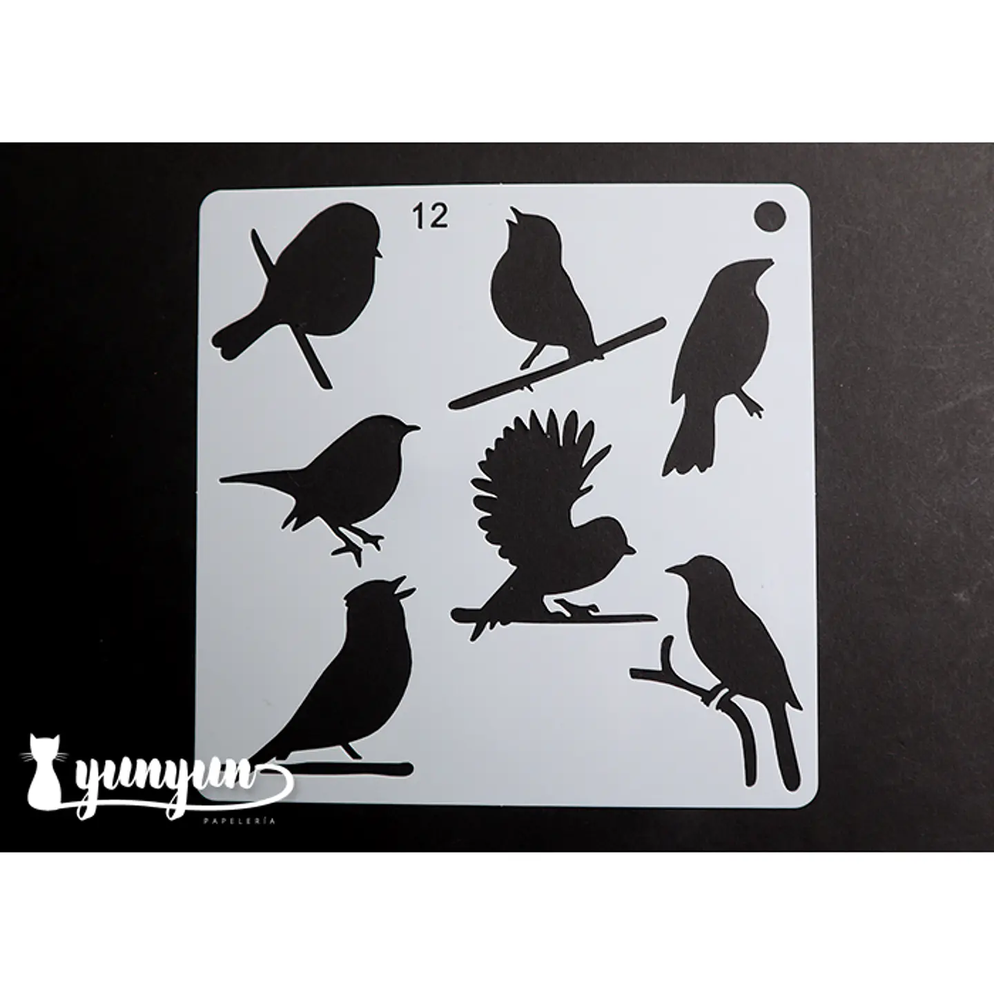 Stencil Pajaros 12 - 15x15cm 1