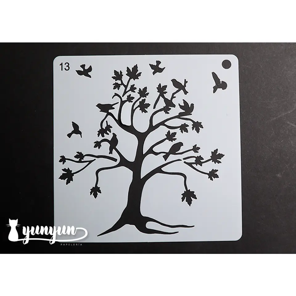 Stencil Pajaros 13 - 15x15cm 1