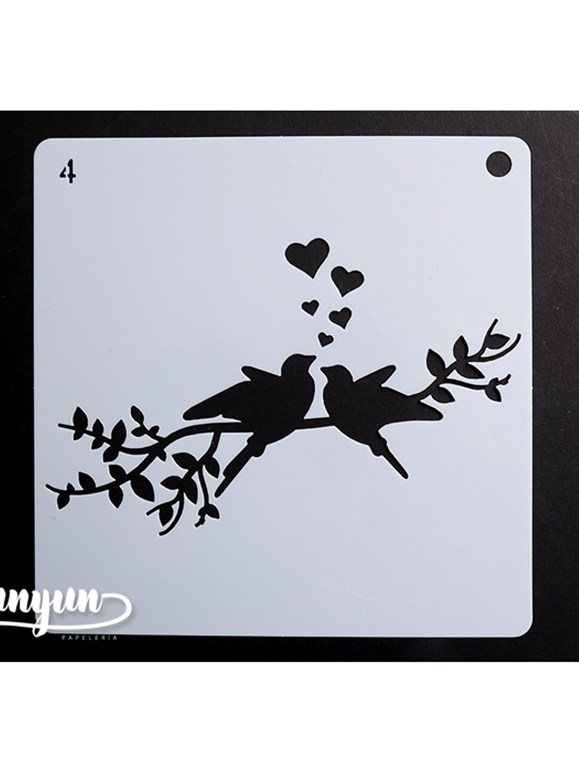 Stencil Pajaros 4 - 15x15cm 1