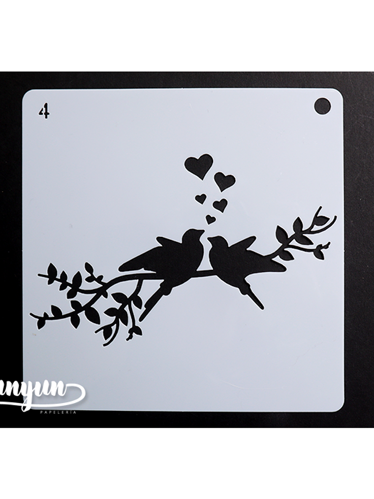 Stencil Pajaros 4 - 15x15cm 1