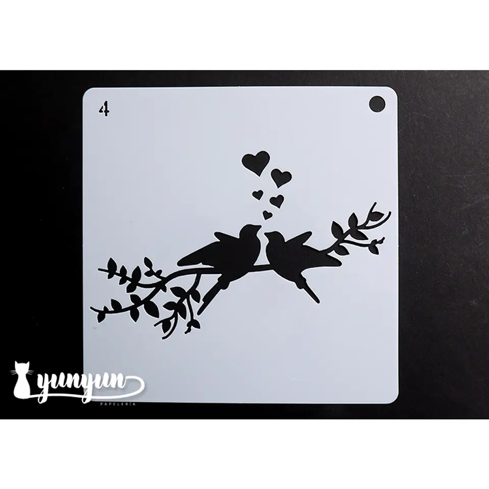 Stencil Pajaros 4 - 15x15cm 1