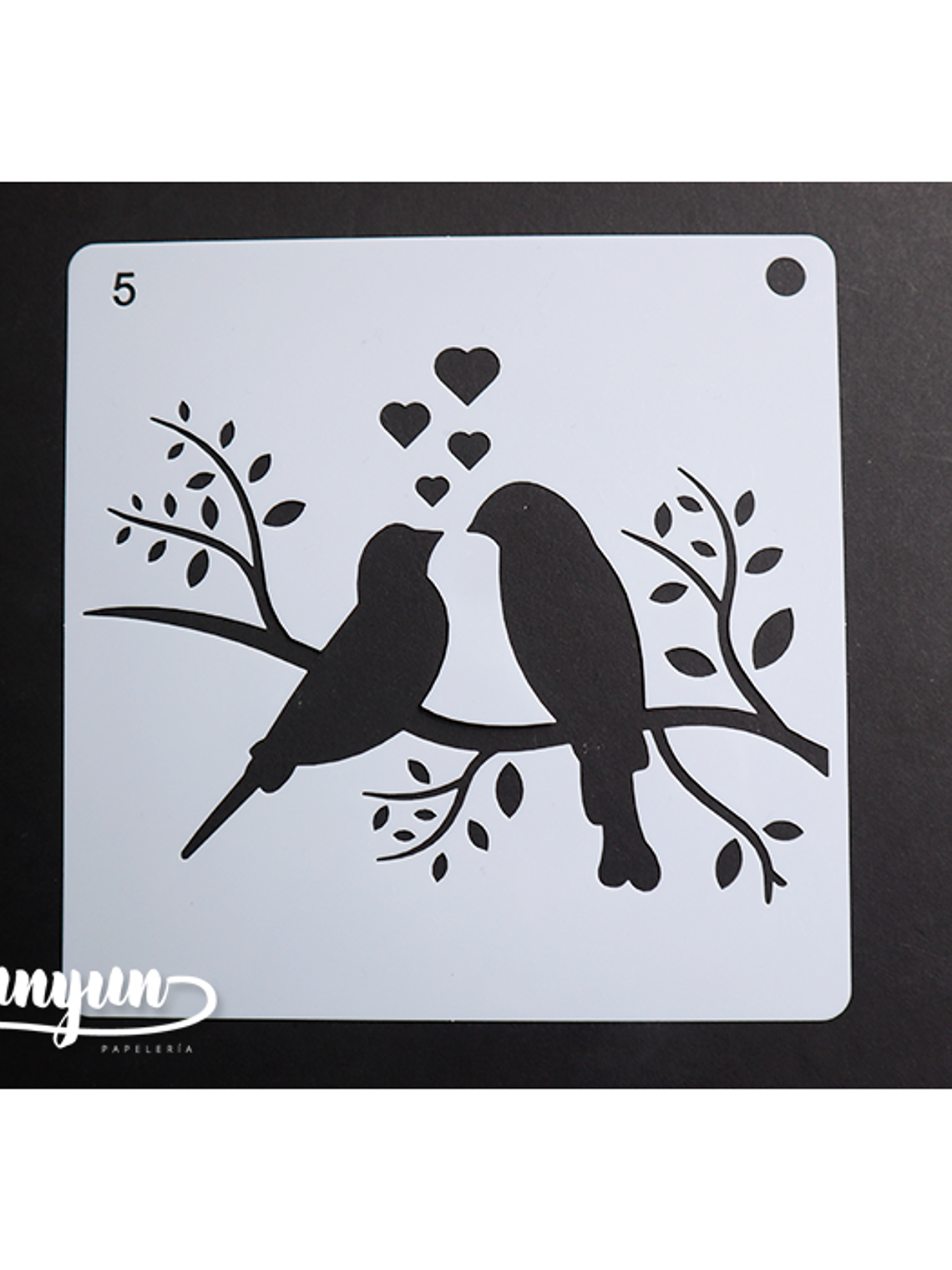Stencil Pajaros 5 - 15x15cm 1