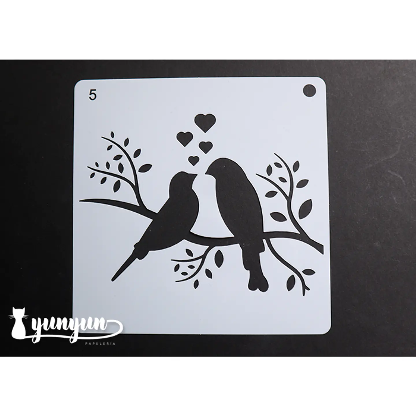Stencil Pajaros 5 - 15x15cm 1