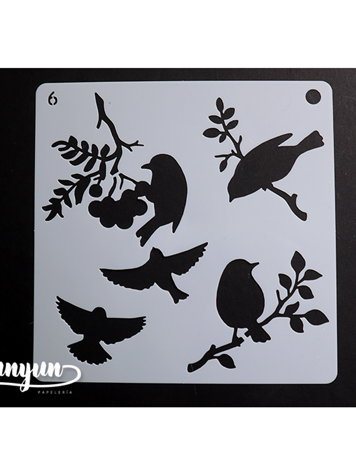Stencil Pajaros 6 - 15x15cm 1