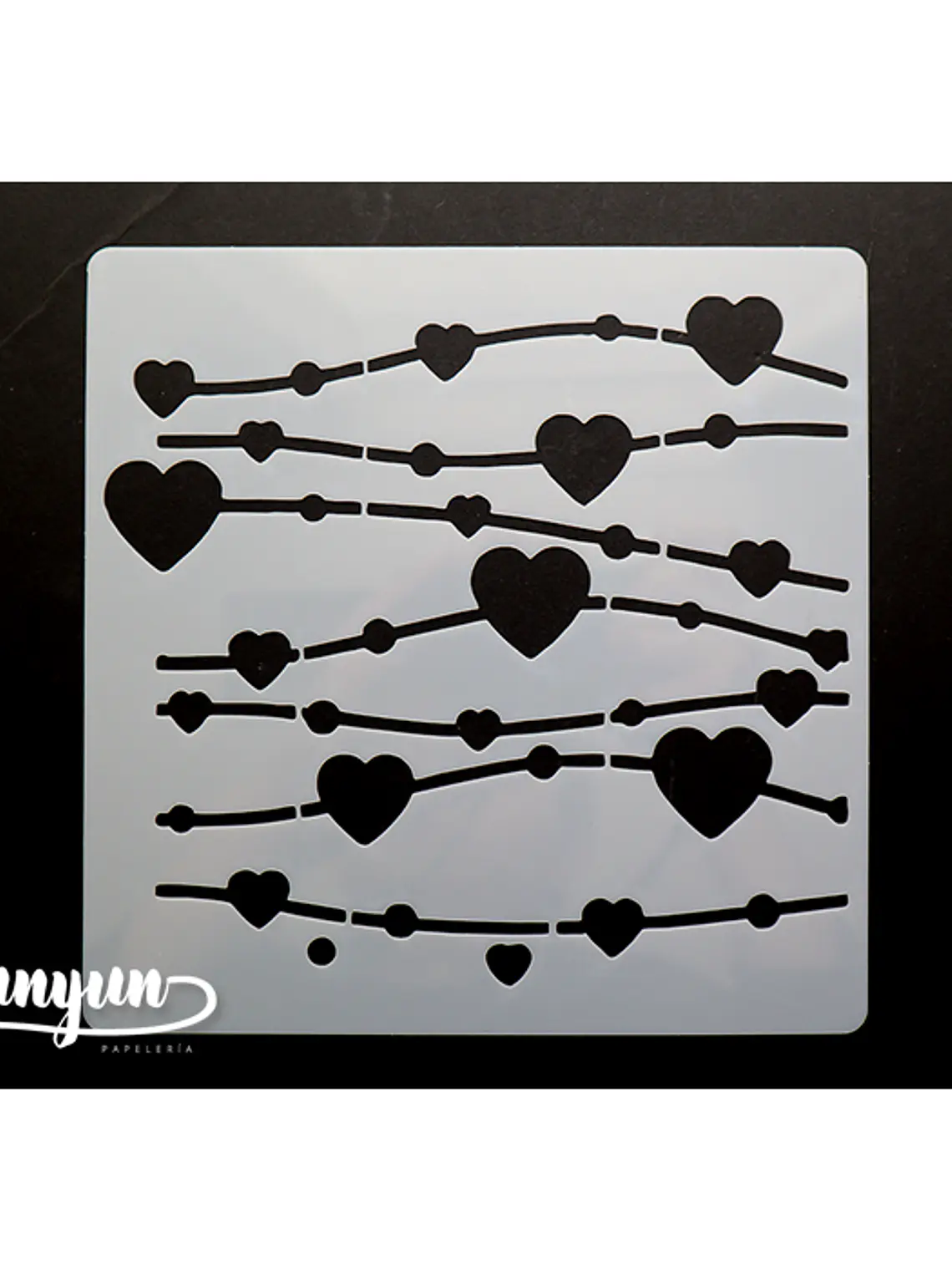 Stencil Corazones - 15x15cm 1